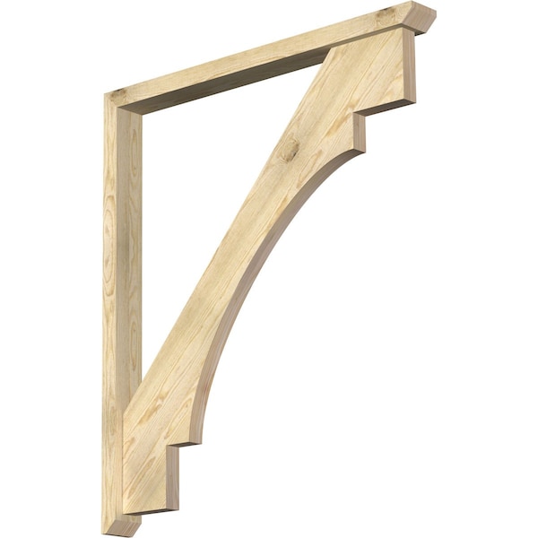 Ekena Millwork Merced Slat Rough Sawn Bracket w/ Offset Brace, Douglas Fir, 4"W x 42"D x 48"H BKT0402X42X48MRC06RDF - main
